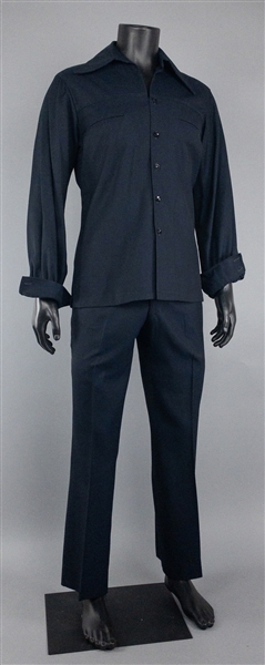 1971 WS “Fluke” Holland Stage-Worn “Cotroneo” Midnight Blue Two-Piece Suit – Worn Performing with Johnny Cash