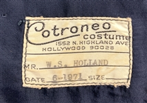 1971 WS “Fluke” Holland Stage-Worn “Cotroneo” Midnight Blue Two-Piece Suit – Worn Performing with Johnny Cash