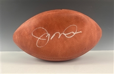 NFL Hall of Fame Quarterbacks Signed Wison Footballs (4) (BAS COAs) Inc. Terry Bradshaw, John Elway, Dan Marino, and Joe Montana