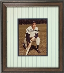 Joe DiMaggio Signed 8 x 10 Photo in Yankee Pinstripes Framed Display (LOA from BAS)