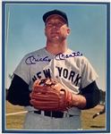 Mickey Mantle Signed 8 x 10 Photo in Elaborate A Day to Remember Matted Display with Program and Button (BAS)