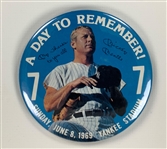 Mickey Mantle Signed 8 x 10 Photo in Elaborate A Day to Remember Matted Display with Program and Button (BAS)