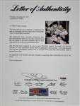 Joe DiMaggio and Frank Shea Signed 8 x 10 News Service Photo in Framed Display Game 5 of the 1947 World Series (BAS)