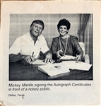 Mickey Mantle Signed 8 x 10 Statistics Sheet in Framed Display (BAS)