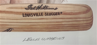 Ted Williams 1947 Signed and Inscribed Triple Crown Artwork in Framed Display (BAS)