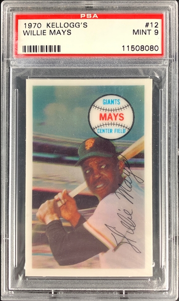 1970 Kelloggs #12 Willie Mays – PSA Mint 9