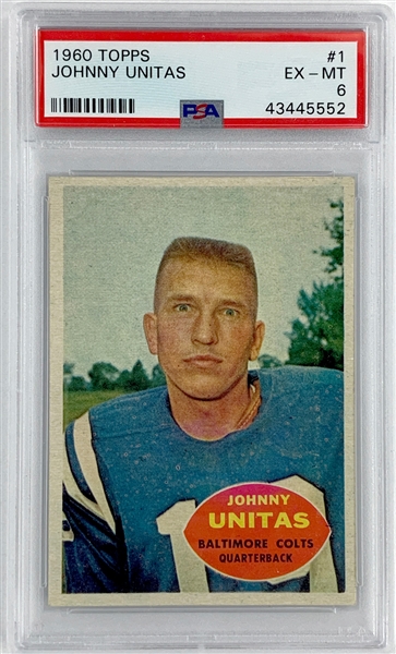 1960 Topps Football #1 Johnny Unitas – PSA EX-MT 6