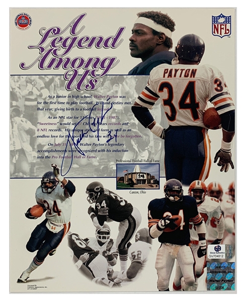 Walter Payton Signed "A Legend Among Us" 8 x 10 Photo (BAS)