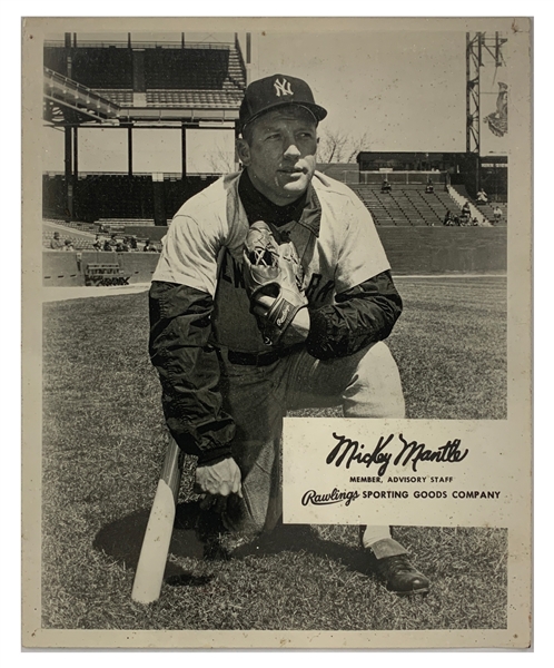 Mickey Mantle 8 x 10 Rawlings "Advisory Staff" Promotional Photo