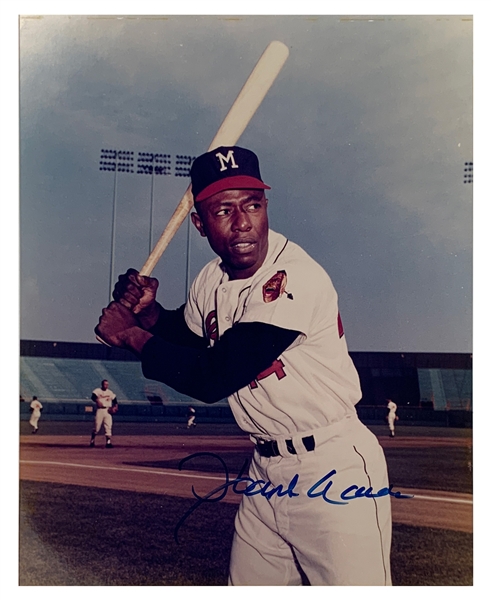 Hank Aaron Signed 8 x 10 Photo (BAS)