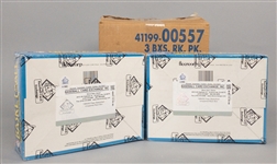 Pair of 1989/90 Fleer Basketball BBCE Certified Unopened Rack Pack Full Boxes (2) With 48 Unopened Packs – Plus Shipping Case!