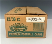 1991 Topps Stadium Club Football Full Case of 12 Unopened Boxes – Brett Favre Rookie Card Possible!