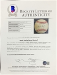 Sandy Koufax Single Signed Baseball (ONL Giamatti) (BAS)