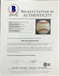 Willie Mays Single Signed Baseball (ONL Coleman) (BAS)