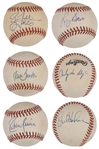 1980s-2000s Baseball Stars Single Signed Baseball Bonanza of 74 Incl. Orel Hershiser, Jim Leyland, Larry Bowa and Jason Kendall