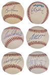 1980s-2000s Baseball Stars Single Signed Baseball Bonanza of 74 Incl. Orel Hershiser, Jim Leyland, Larry Bowa and Jason Kendall