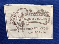 1977 WS “Fluke” Holland Stage-Worn “Nudie's” Deep Navy Blue Two-Piece Suit – Worn Performing with Johnny Cash