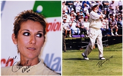 Celine Dion and Husband Rene Angelil Signed 8 x 10 Photos (BAS)