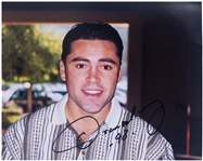 Boxing Champions Signed 8 x 10 Photos (7) With Sugar Ray Leonard, Larry Holmes and Oscar De La Hoya (BAS)
