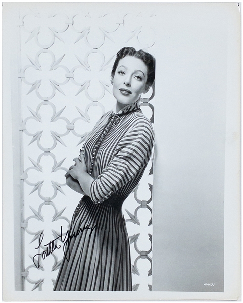 Loretta Young 8 x 10 Signed Studio Isuued Promo Photo (BAS)