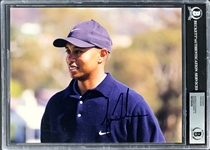 Tiger Woods Signed 8 x 10 Photo (BAS Encapsulated GEM MINT 10)