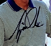 Tiger Woods Signed 8 x 10 Photo – Striped Shirt (BAS Encapsulated GEM MINT 10)