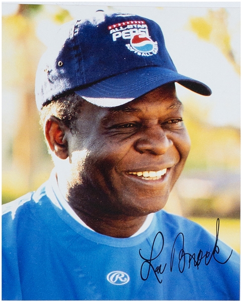 Lou Brock Signed 8 x 10 Photo – St. Louis Cardinals Hall of Famer (BAS)