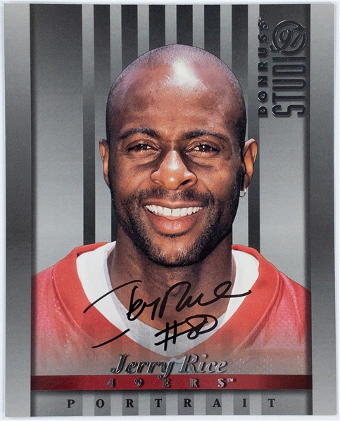 Jerry Rice Signed 1997 Donruss Portrait (BAS)