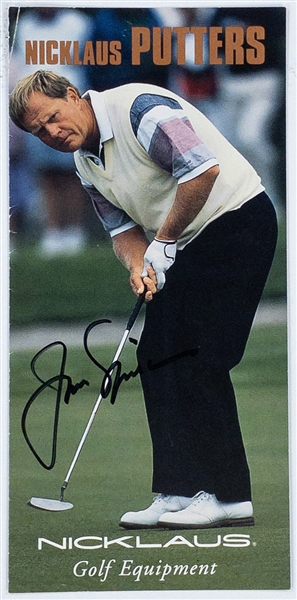 Jack Nicklaus Signed “Nicklaus Putters” Brochure Plus 8 x 10 Photo (BAS)