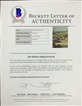Jack Nicklaus Signed Scorecard (BAS) Plus 8 x 10 Photo