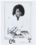 Natalie Cole Signed EMI Promotional Photo (BAS)