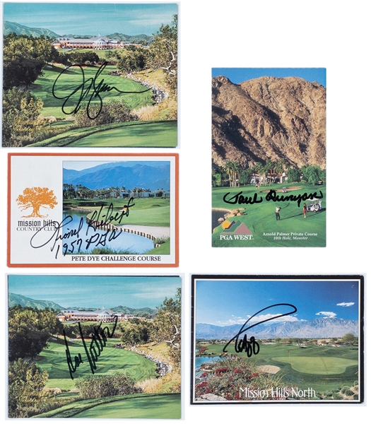 PGA Championship Winners Signed Golf Scorecard Group of 5 (BAS) Incl. Hal Sutton and Paul Azinger