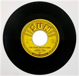 Johnny Cash Sun Records 45 RPM Singles Collection of Four Incl. Sun 241 ”I Walk the Line” and Sun 281 “Big River”