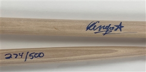 Ringo Starr Signed Drum Sticks in Framed Display (LE 274/500) with Matching Numbered Lithograph (BAS LOA)