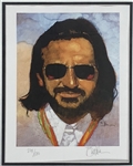 Ringo Starr Signed Drum Sticks in Framed Display (LE 274/500) with Matching Numbered Lithograph (BAS LOA)