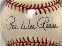 Pee Wee Reese Single Signed Baseball (ONL White) (BAS Encapsulated GEM MINT 10)