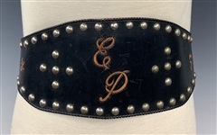 Elvis Presley Owned Motorcycle Belt with EP Monogrammed and Pasaryu Karate FIST - Gifted to a Worker at Graceland