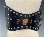 Elvis Presley Owned Motorcycle Belt with EP Monogrammed and Pasaryu Karate FIST - Gifted to a Worker at Graceland