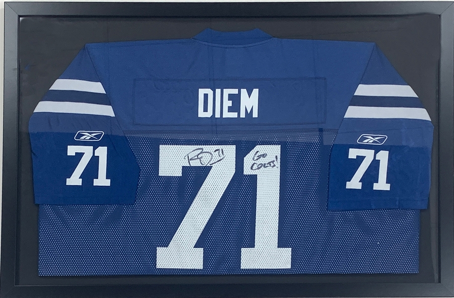 Ryan Diem Signed Indianapolis Colts Jersey – In Beautiful Framed Display (BAS)