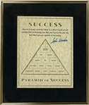 John Wooden Signed “Pyramid of Success”  Limited Edition Display – Legendary UCLA Coach (BAS)