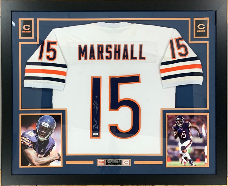 Brandon Marshall Signed Chicago Bears Jersey in Elaborate Framed Display (JSA)