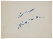 1955 Elvis Presley Signed Autograph Book Page - “Love Ya, Elvis Presley” (BAS LOA)