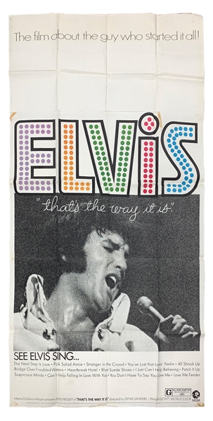 1970 <em>Elvis: Thats the Way It Is</em> Three Sheet Movie Poster – Starring Elvis Presley