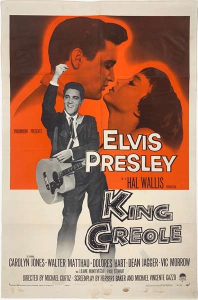 1958 <em>King Creole</em> One Sheet Movie Poster – Starring Elvis Presley