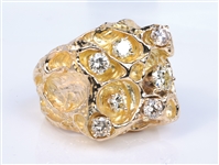 1970s Elvis Presley’s 14k Gold and Large Diamond Stage Ring Gifted to JD Sumner - LOA from Graceland Authenticated - Former Mike Moon Collection