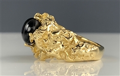 Elvis Presley Stage Worn Diamond and Black Star Sapphire Gold Ring – with Strong Photo Evidence - Former Jimmy Velvet Collection