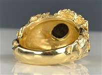 Elvis Presley Stage Worn Diamond and Black Star Sapphire Gold Ring – with Strong Photo Evidence - Former Jimmy Velvet Collection