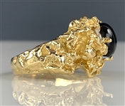 Elvis Presley Stage Worn Diamond and Black Star Sapphire Gold Ring – with Strong Photo Evidence - Former Jimmy Velvet Collection