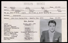 <strong>FOUR Elvis Presley Signed Documents!</strong> in His Shelby County Sheriff’s Department “Special Deputy” Files with LOA from Graceland Authenticated