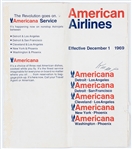 Elvis Presley Signed 1969 American Airlines Brochure – Also Signed by Charlie Hodge (PSA LOA)